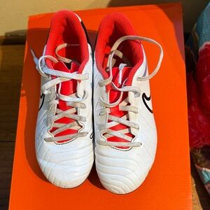 Nike White and Red Athletic Cleats